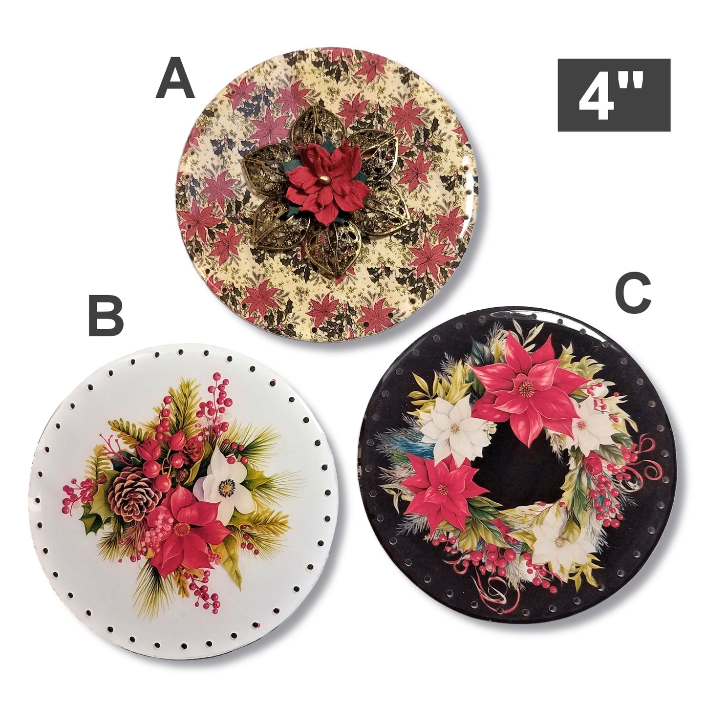 4" Christmas Basket Centers