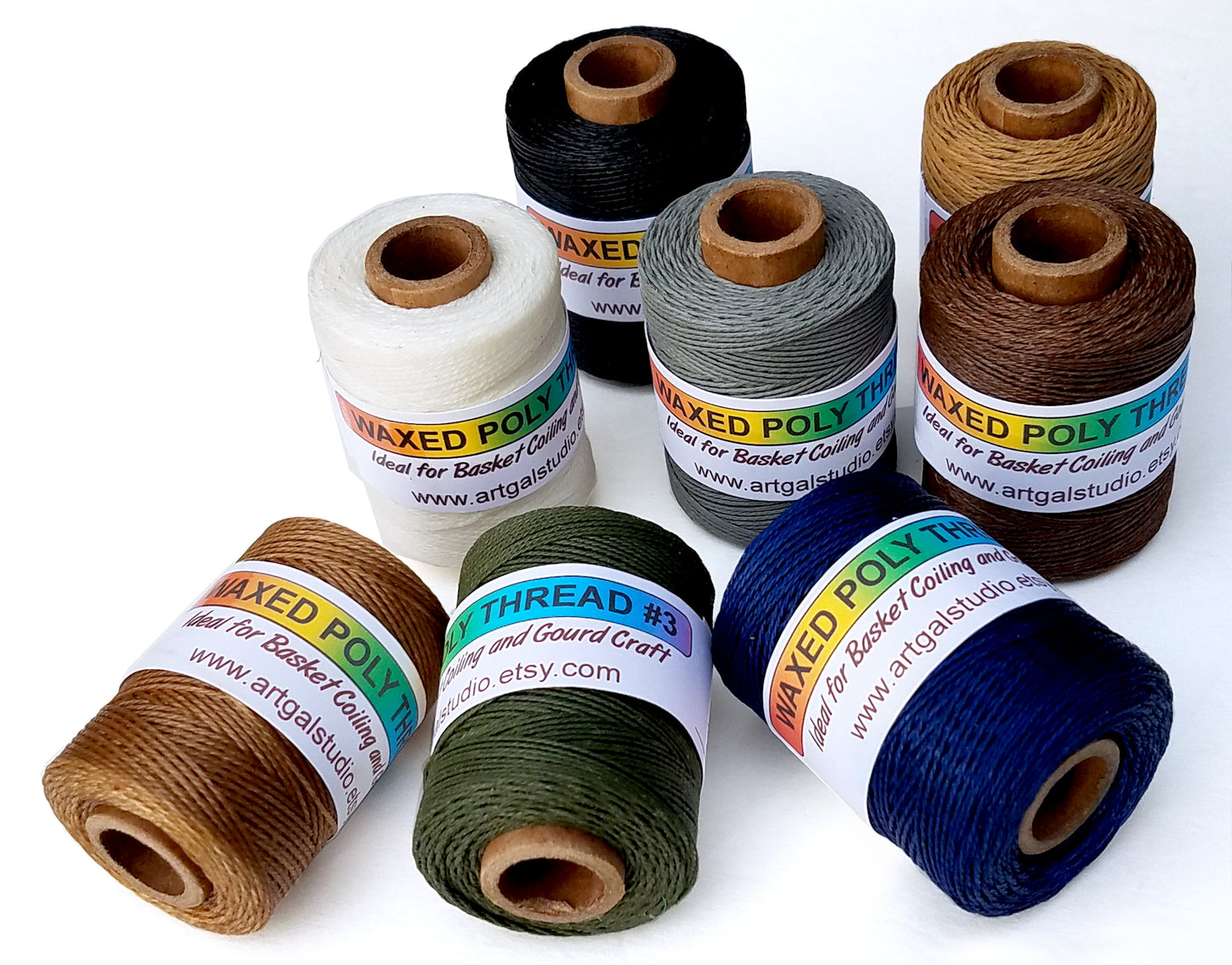 Waxed Poly Thread - 2 oz Spool, NATURALS - Choose Color