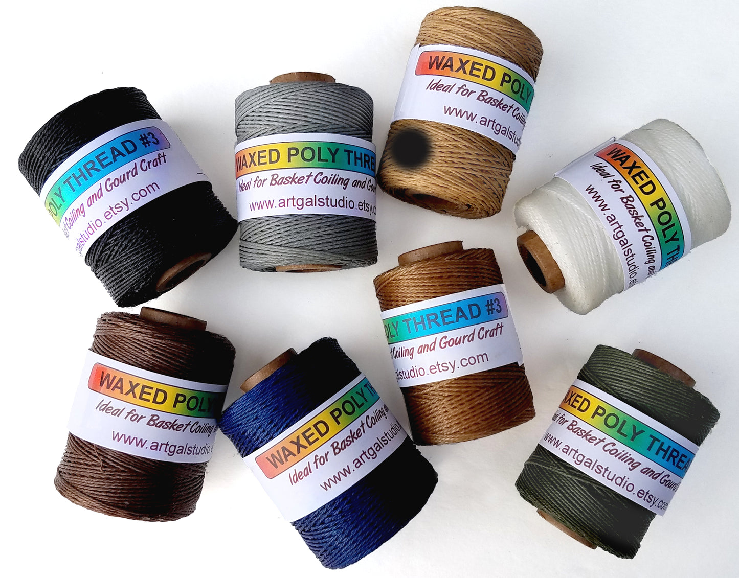 Waxed Poly Thread - 2 oz Spool, NATURALS - Choose Color