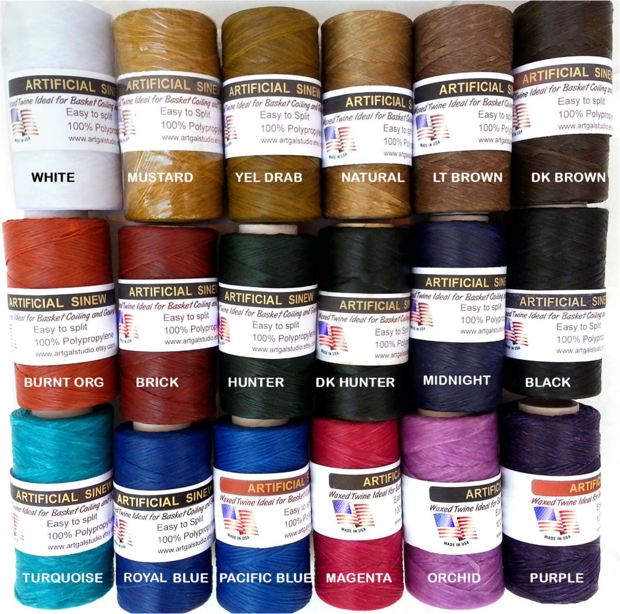 Imitation / Artificial SINEW 4 oz Spool, for Pine Needle Basketry, Leather Craft, Gourd Art, Dreamcatchers