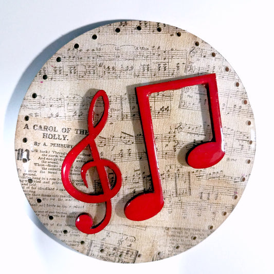 Music Theme Holiday Pine Needle Basket Center