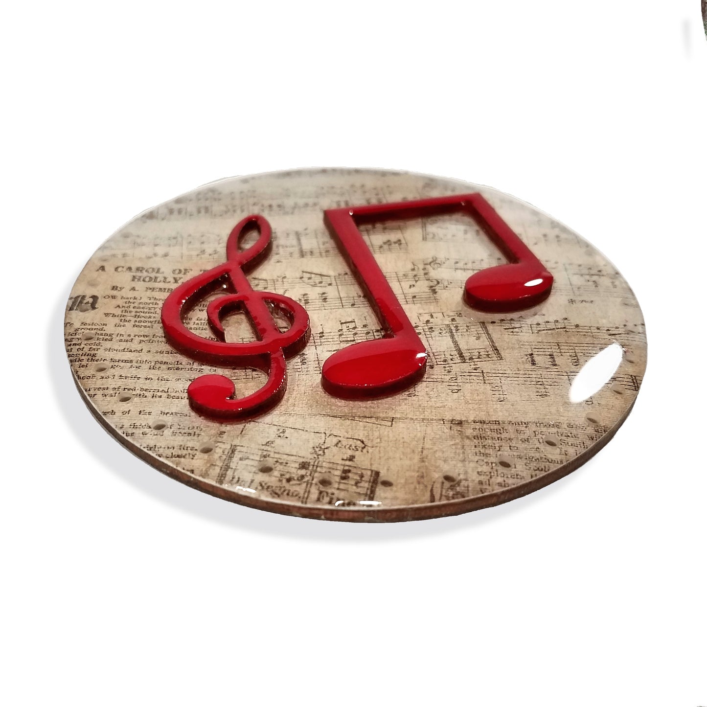Music Theme Holiday Pine Needle Basket Center