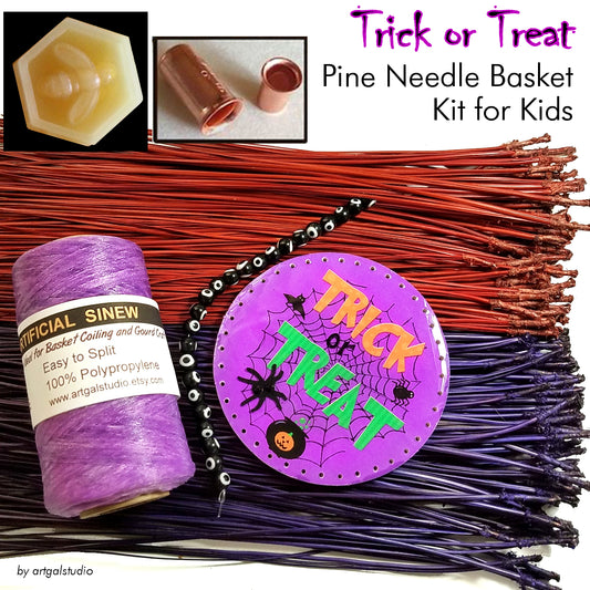 Trick-or-Treat Pine Needle Basket Kit for Kids