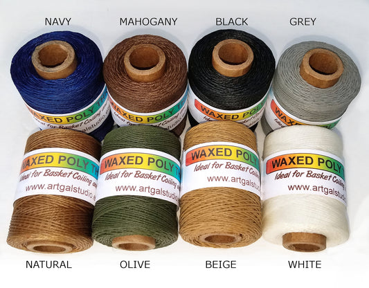 Waxed Poly Thread - 2 oz Spool, NATURALS - Choose Color