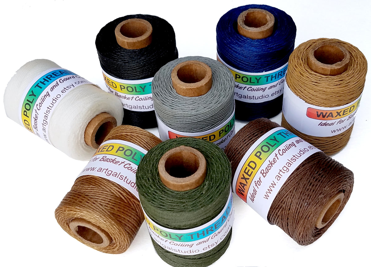 Natural Poly Thread Waxed Poly Thread 2 oz Spools – pineneedlebasketsupplies