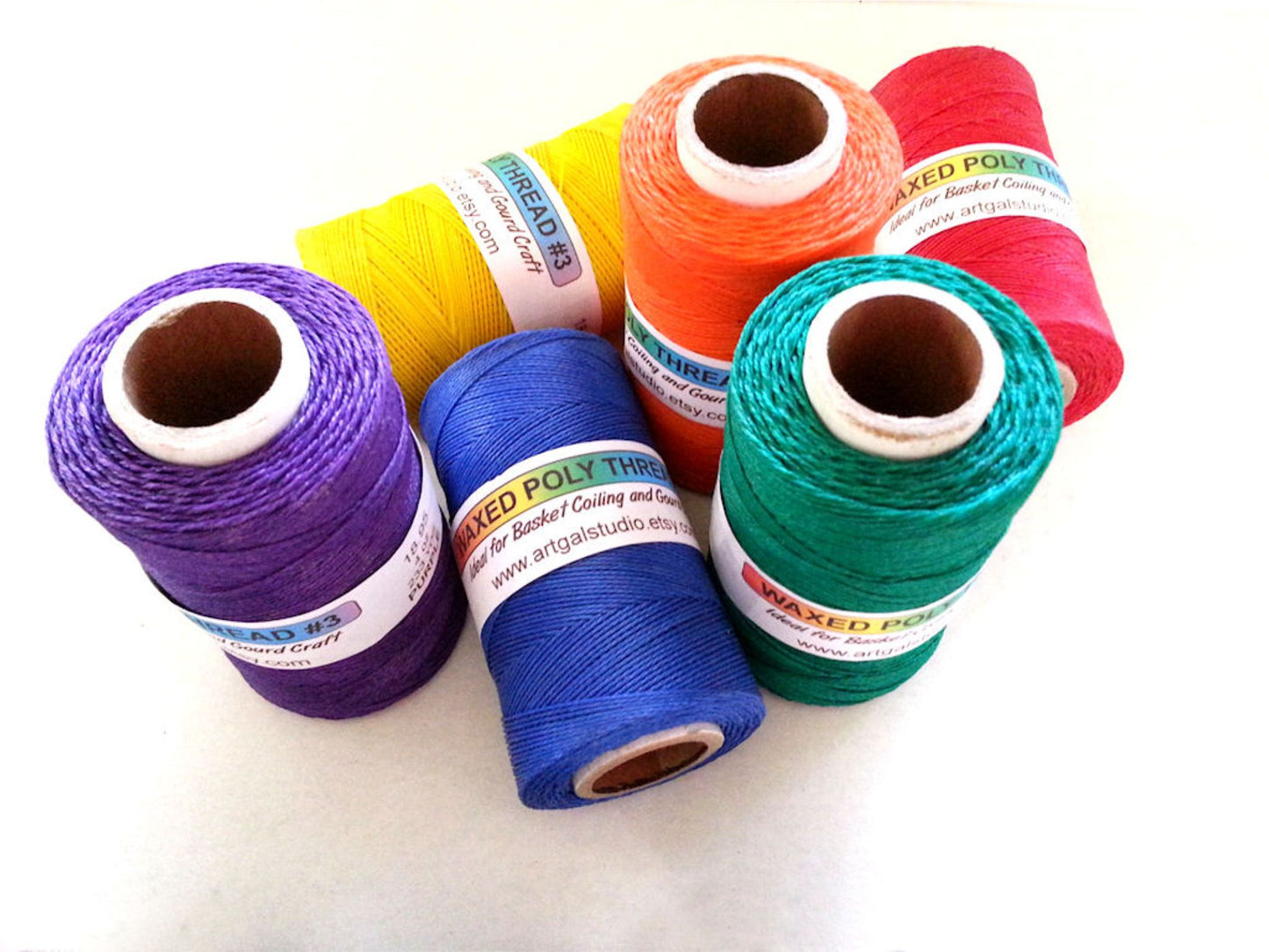 4 oz spools waxed threads in bright colors