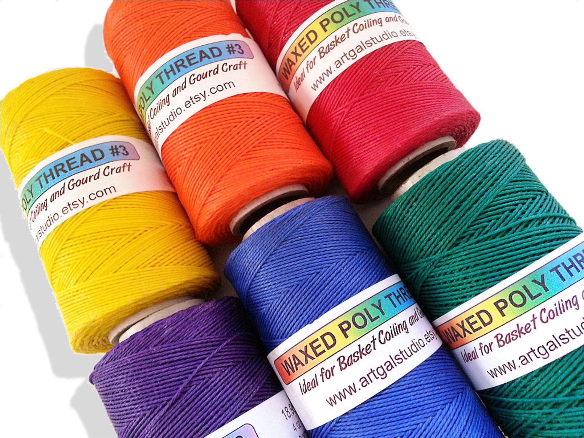 4 oz spools waxed threads in bright colors