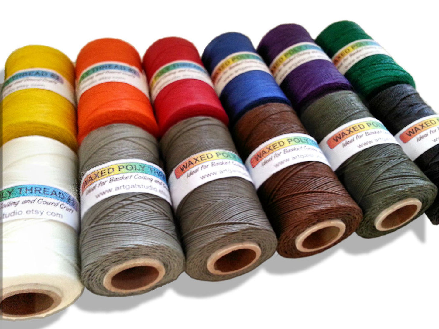 Choose from a variety of colors in 4 ox waxed threads