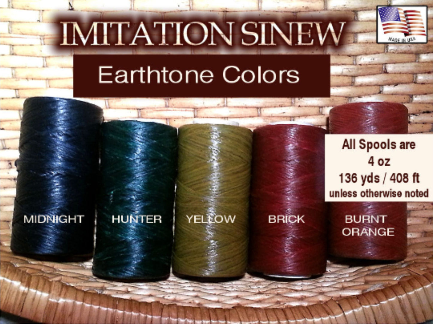 Imitation / Artificial SINEW 4 oz Spool, for Pine Needle Basketry, Leather Craft, Gourd Art, Dreamcatchers