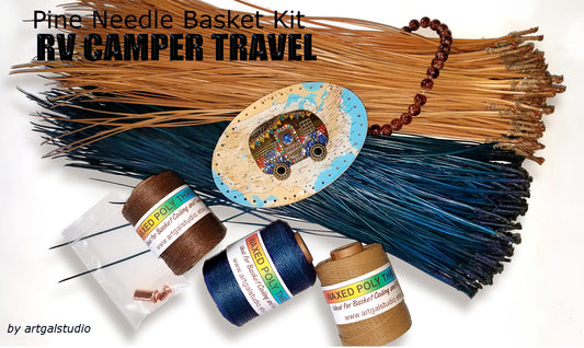 Pine Needle Basket Kit - RV Camper Travel Theme