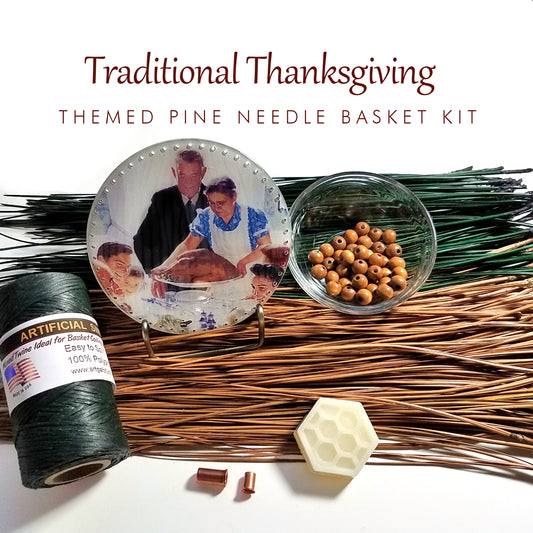 Pine Needle Basket Kit DIY Thanksgiving Traditional Themed