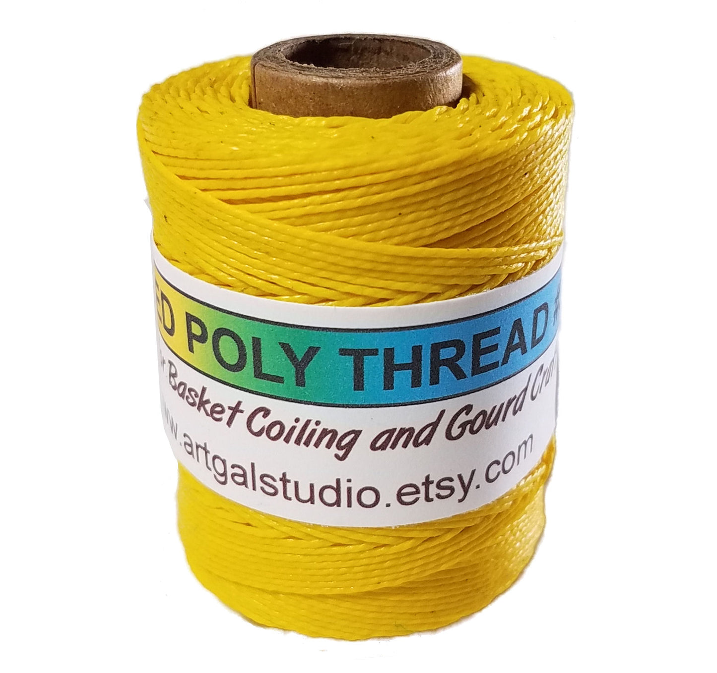 Waxed Poly Thread - The BRIGHTS - Choose Color, 2 oz Spool, Ideal for Pine Needle Basket Weaving, Gourd Art, Leather Craft, Jewelry, Beading